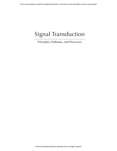 Signal Transduction: Principles, Pathways, and Processes