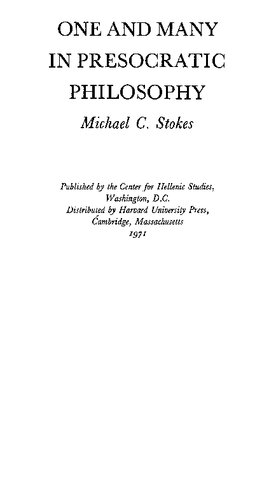 One and Many in Presocratic Philosophy