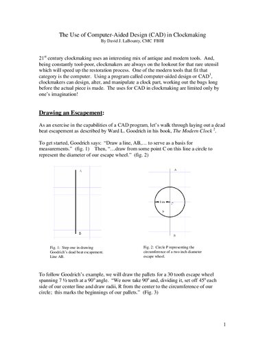 The Use of Computer-Aided Design (CAD) in Clockmaking
