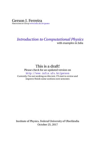 Introduction to Computational Physics with examples in Julia