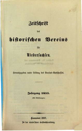 Zeitschrift des Historischen Vereins für Niedersachsen