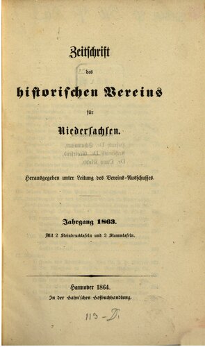 Zeitschrift des Historischen Vereins für Niedersachsen