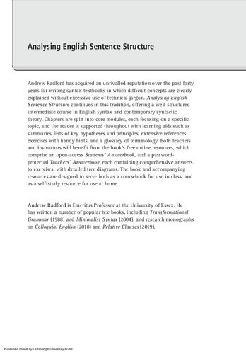 Analysing English Sentence Structure