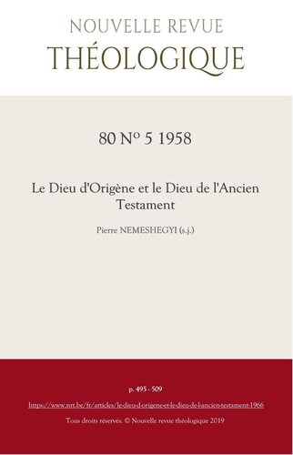 Le dieu d'Origène et le dieu de l'ancien testament