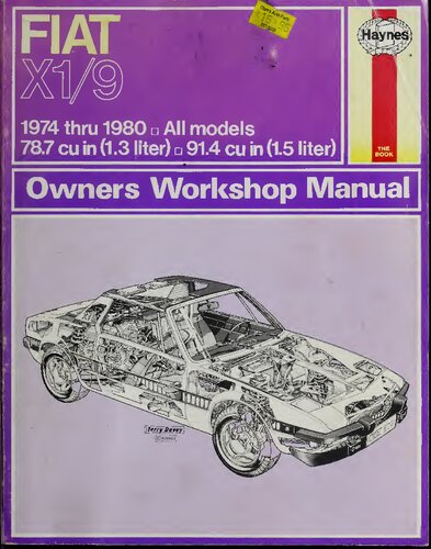 Haynes Fiat X1/9 Owners Workshop Manual