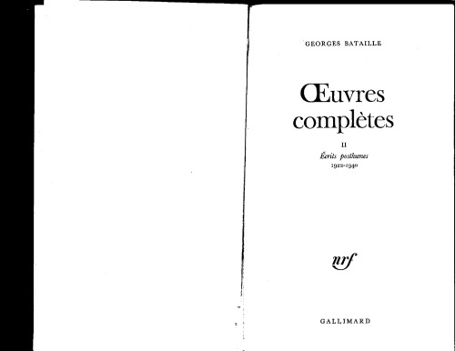 Œuvres complètes, tome 2 : Ecrits posthumes 1922-1940