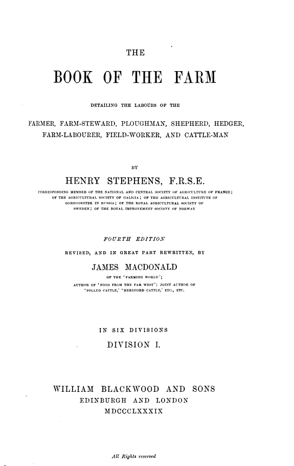 The Book of the Farm