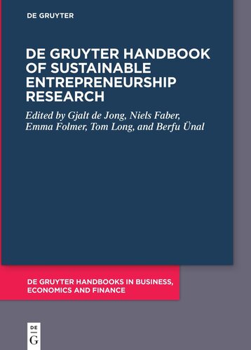 De Gruyter Handbook of Sustainable Entrepreneurship Research