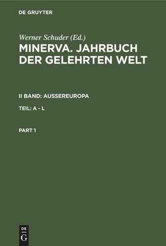 Minerva. Jahrbuch der gelehrten Welt: A - L