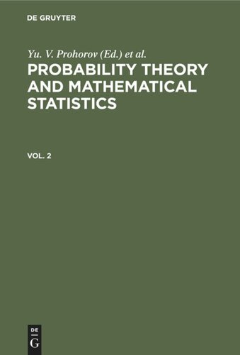 Probability Theory and Mathematical Statistics: Vol. 2