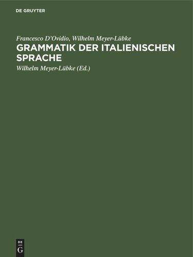 Grammatik der italienischen Sprache