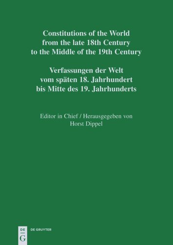 Constitutions of the World from the late 18th Century to the Middle of the 19th Century: Vol. 3 Constitutional Documents of Colombia and Panama 1793–1853