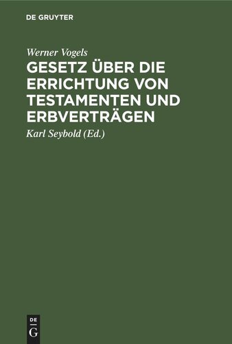 Gesetz über die Errichtung von Testamenten und Erbverträgen