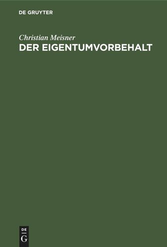 Der Eigentumvorbehalt