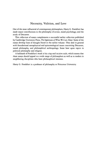 Necessity, Volition, and Love