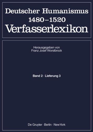 Die deutsche Literatur des Mittelalters: Band 2/Lieferung 3 Rhagius, Johannes (Forts.) - Stamler, Johannes