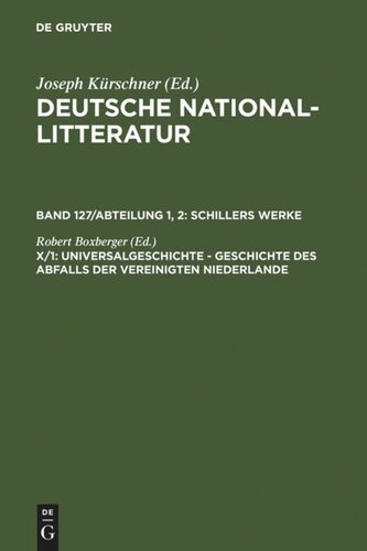 Deutsche National-Litteratur: X/1 Universalgeschichte