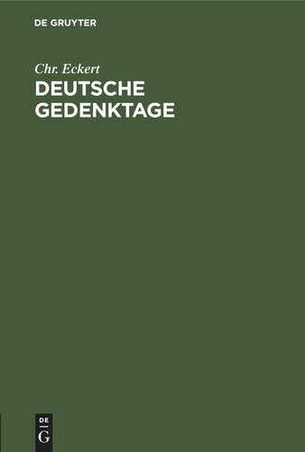 Deutsche Gedenktage