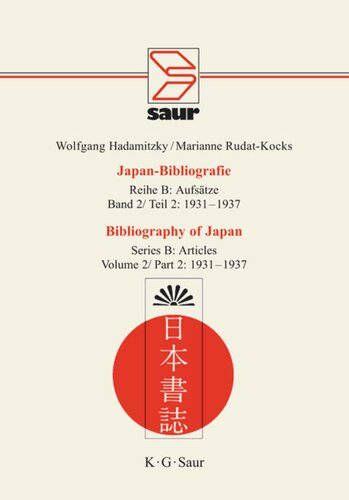 Japan-Bibliografie: Band 2/2 1931-1937