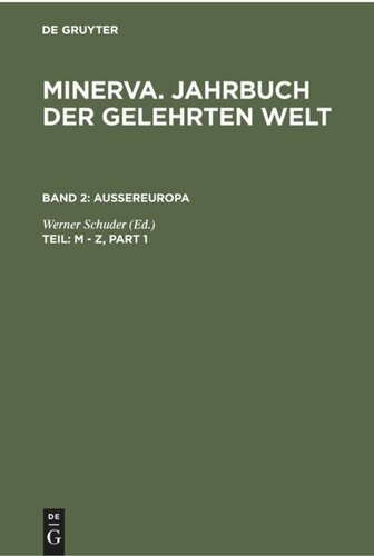 Minerva. Jahrbuch der gelehrten Welt: M - Z