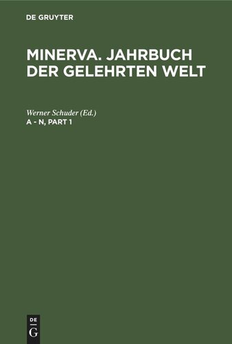 Minerva. Jahrbuch der gelehrten Welt: A - N