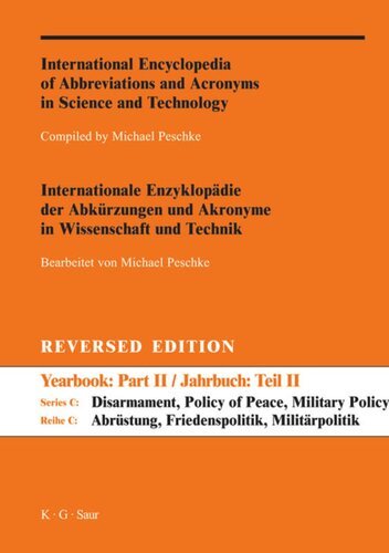 International Encyclopedia of Abbreviations and Acronyms in Science and Technology: Part II A-Z Reversed Edition