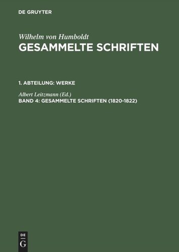 Gesammelte Schriften: Band 4 1820–1822
