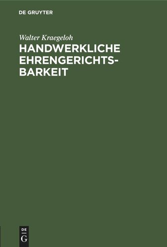 Handwerkliche Ehrengerichtsbarkeit