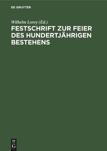 Festschrift zur Feier des hundertjährigen Bestehens: Öffentliche Höhere Handelslehranstalt mit Wirtschaftsoberschule und Lehrlingsabteilung zu Leipzig, 1831–1931