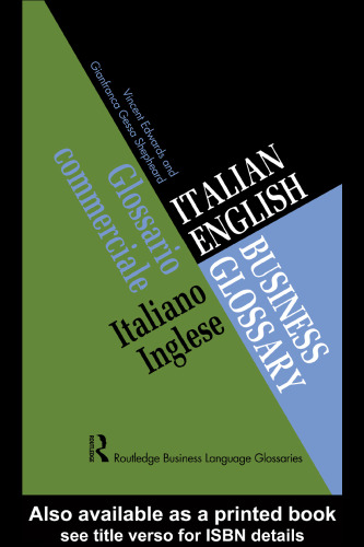 Italian English Business Glossary (Routledge Business Language Glossaries)