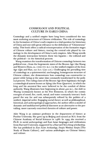 Cosmology and Political Culture in Early China