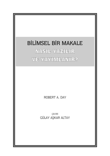 Bilimsel Bir Makale Nasıl Yazılır ve Yayımlanır?