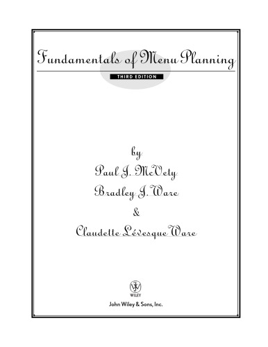 Fundamentals of Menu Planning