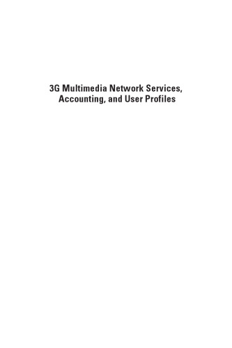 3G Multimedia Network Services, Accounting, and User Profiles (Artech House Mobile Communications Series)