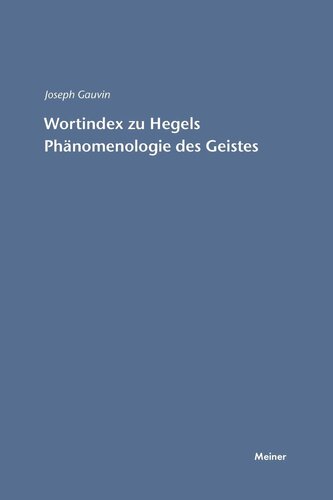 Wortindex zur Phänomenologie des Geistes