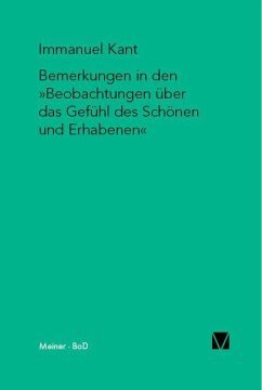 Bemerkungen in den »Beobachtungen über das Gefühl des Schönen und Erhabenen«