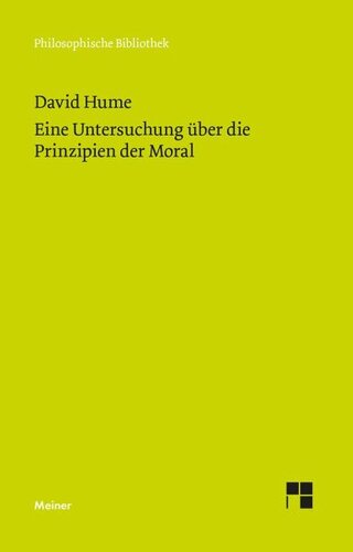 Untersuchung über die Prinzipien der Moral: Herausgegeben:Kühn, Manfred;Übersetzung:Kühn, Manfred