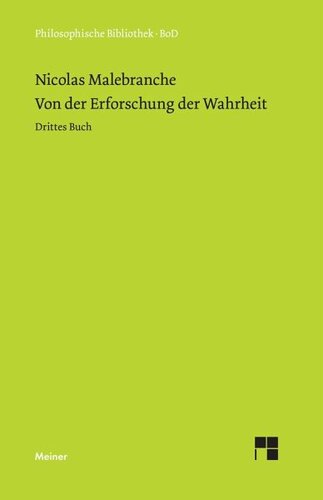 Von der Erforschung der Wahrheit: Drittes Buch