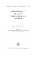 Vorlesungen über die Philosophie des Rechts I: Kollegien der Jahre 1817/18, 1818/19, 1819/20