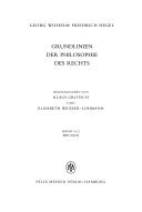Grundlinien der Philosophie des Rechts: Beilagen