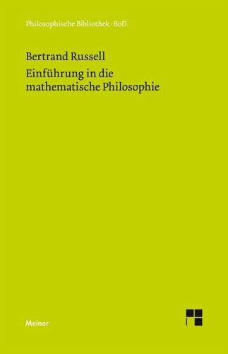Einführung in die mathematische Philosophie: Herausgegeben:Otte, Michael; Lenhard, Johannes