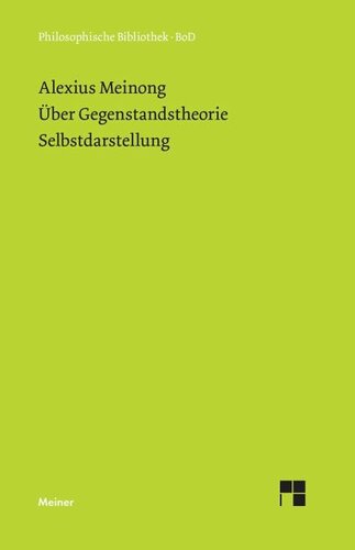 Über Gegenstandstheorie. Selbstdarstellung