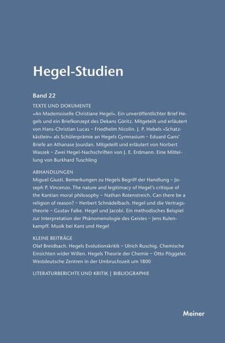 Hegel-Studien Band 22