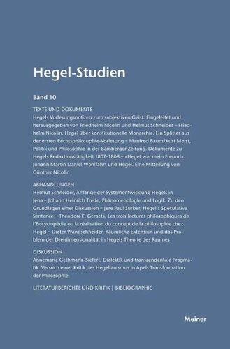 Hegel-Studien Band 10