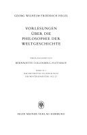 Gesammelte Werke: Vorlesungen über die Philosophie der Weltgeschichte. Tbd. 1. Nachschriften zu dem Kolleg des Wintersemesters 1822