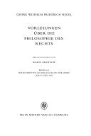 Vorlesungen über die Philosophie des Rechts III: Nachschriften zu den Kollegien der Jahre 1824/25 und 1831