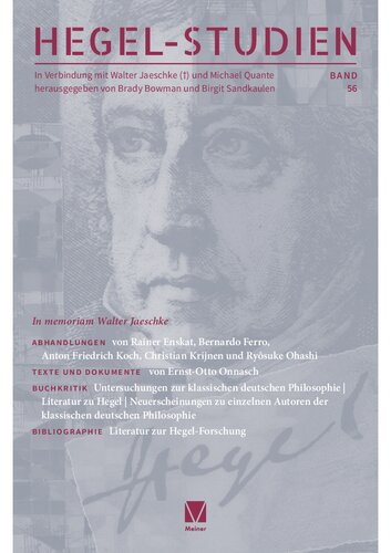 Hegel-Studien Band 56