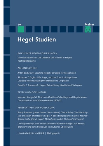 Hegel-Studien Band 50: 2017