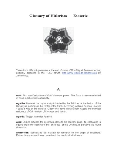 Glossary of Esoteric Hitlerism