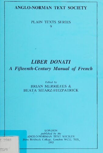 Liber Donati : a fifteenth-century manual of French
